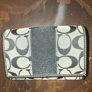 Coach Monogram Black and Cream Phone Case